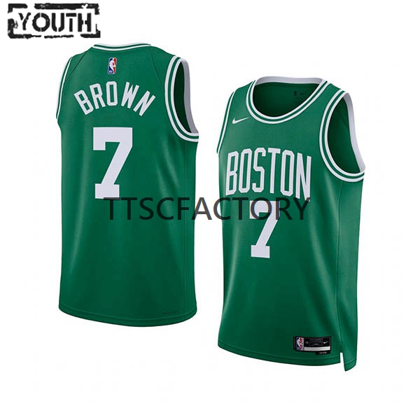 Boston Celtics Trikot Jaylen Brown 7 Nike 2022-23 Icon Edition Green Swingman - Kinder